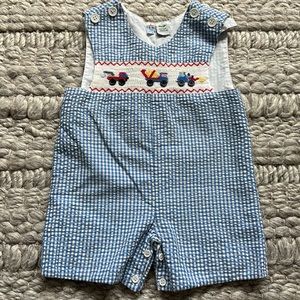 Sweet pea smocking truck shortall size 1